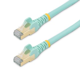 StarTech.com Cordon de raccordement CAT6a (7,5 m) sans crochet - Câble patch RJ45 - Turquoise