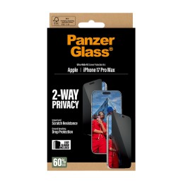 PanzerGlass ® 2-Way Privacy Screen Protector iPhone 17 Pro Max | Ultra-Wide Fit w. EasyAligner Protection d'écran transparent
