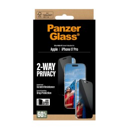 PanzerGlass ® 2-Way Privacy Screen Protector iPhone 17 Pro | Ultra-Wide Fit w. EasyAligner Protection d'écran transparent Apple
