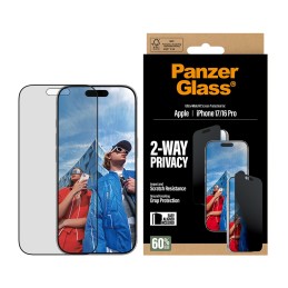 PanzerGlass ® 2-Way Privacy Screen Protector iPhone 17 | iPhone 16 Pro | Ultra-Wide Fit w. EasyAligner Pellicola