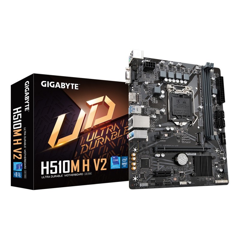 GIGABYTE H510M H V2 Carte mère - Compatible avec processeurs Intel Core 11th CPUs, up to 3200MHz DDR4, 1xPCIe 3.0 M.2, GbE LAN,