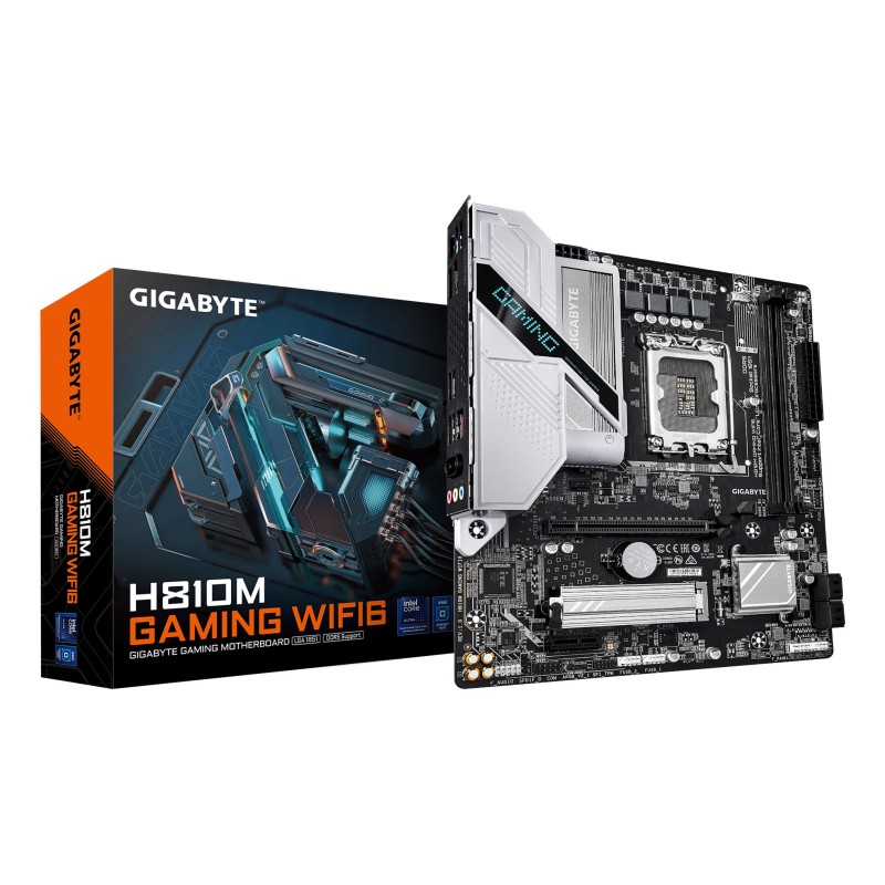 GIGABYTE H810M GAMING WIFI6 Mainboard – Intel Core Ultra (Serie 2) CPUs, 4+1+2 Phasen VRM, bis zu 6400 MHz DDR5, 1xPCIe 4.0 GIGABYTE H810M GAMING WIFI6 Mainboard – Intel Core Ultra (Serie 2) CPUs, 4+1+2 Phasen VRM, bis zu 6400 MHz DDR5, 1xPCIe 4.0