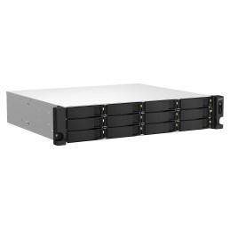 QNAP TS-1264U-RP NAS Bastidor (2U) Intel® Celeron® 8 GB DDR4 0 TB QNAP QTS Aluminio, Negro