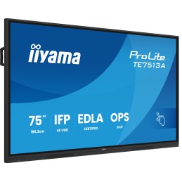 iiyama TE7513A-B1AG Écran d'affichage dynamique Écran plat interactif 190,5 cm (75") Wifi 500 cd m² 4K Ultra HD Noir Écran