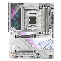 GIGABYTE X870E AORUS MASTER X3D ICE Mainboard – Unterstützt AMD Ryzen 9000 Prozessoren, 18+2+2-Phasen Digital-VRM, bis zu 9000