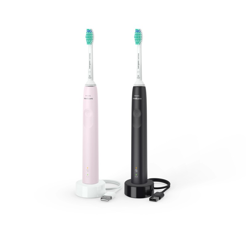 Philips 3100 series HX3675 15 2x Elektrische Schallzahnbürsten - Schwarz Rosa Philips 3100 series HX3675 15 2x Elektrische Schallzahnbürsten - Schwarz Rosa