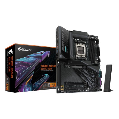 GIGABYTE X870E AORUS ELITE X3D Mainboard – Unterstützt AMD Ryzen 9000 Prozessoren, 16+2+2-Phasen Digital-VRM, bis zu 9000 Hz