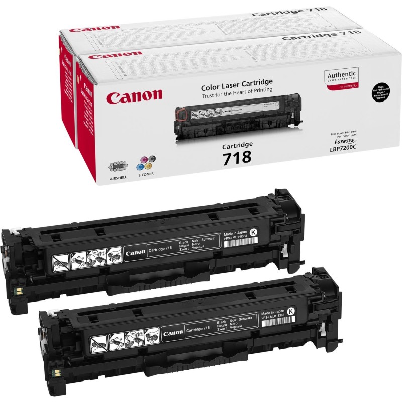 Canon CRG-718 Bk VP Tonerkartusche 2 Stück(e) Original Schwarz Canon CRG-718 Bk VP Tonerkartusche 2 Stück(e) Original Schwarz