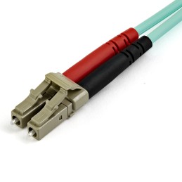 StarTech.com Cable de 1m de Fibra Óptica Multimodo LC UPC a LC UPC OM4 - 50 125µm - Fibra LOMMF VCSEL - Redes de 100G - Cable