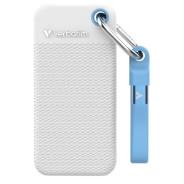 Verbatim Pocket SSD 1 TB USB tipo-C 3.2 Gen 2 (3.1 Gen 2) Blu, Bianco