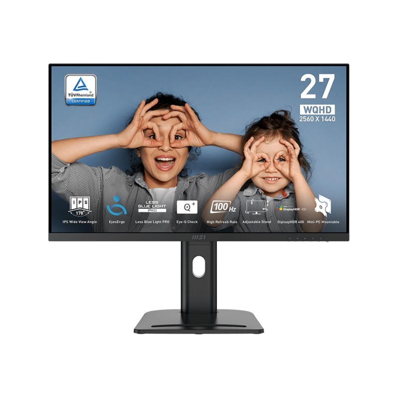 MSI Pro MP273QPDE E2 computer monitor 27" 2560 x 1440 pixels Wide Quad HD LCD Black