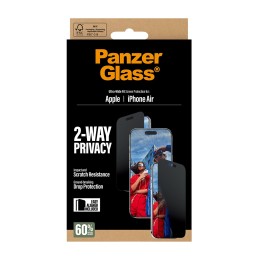 PanzerGlass ® 2-Way Privacy Screen Protector iPhone Air | Ultra-Wide Fit w. EasyAligner Protector de pantalla Apple 1 pieza(s)