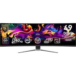 MSI MPG 491CQPXDE QD-OLED Monitor PC 124,5 cm (49") 5120 x 1440 Pixel Dual QHD Nero