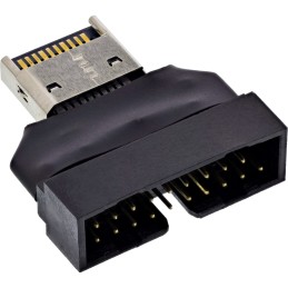 InLine 33446T adattatore per inversione del genere dei cavi USB Type-E Key A, 20-pin USB 3.0 header, 19-pin Nero