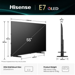 Hisense 55E77Q 139,7 cm (55") 4K Ultra HD Smart TV Wi-Fi Nero