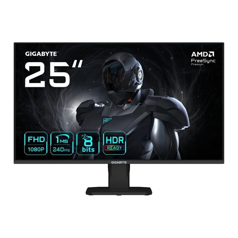 GIGABYTE GS25F2A Monitor Gaming 25" FHD - 1920 x 1080, 240Hz, 1ms, 300 cd m², Display HDR 10, HDMI 2.0, DisplayPort 1.4