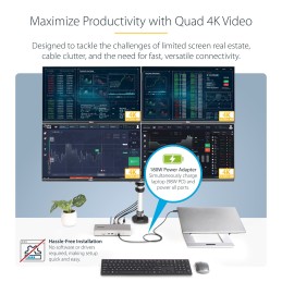 StarTech.com Docking Station Thunderbolt 4 multi monitor, dock TB4 per monitor quadrupli tripli doppi - 2x HDMI 2x DisplayPort,