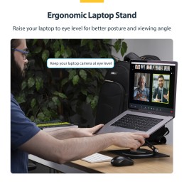 StarTech.com Ergonomischer Höhenverstellbarer Laptopständer, Dreh-Neigbarer Computerständer, Tragbare