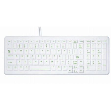 Contour Design Active Key AK-C7000 teclado Oficina USB QWERTZ Alemán Blanco