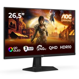 AOC G4 Q27G41ZDF écran plat de PC 67,3 cm (26.5") 2560 x 1440 pixels Quad HD QD-OLED Noir, Rouge