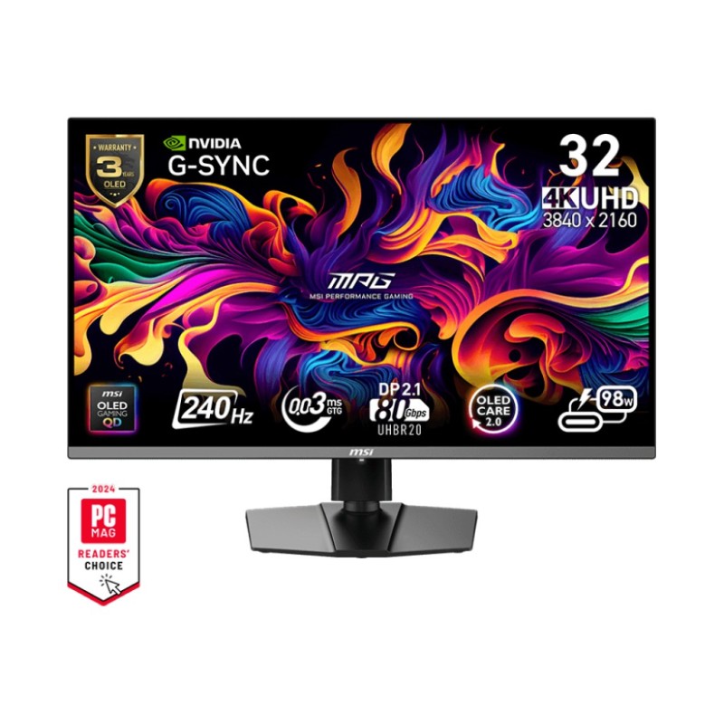 MSI MPG 322URX QD-OLED computer monitor 31.5" 3840 x 2160 pixels 4K Ultra HD Black