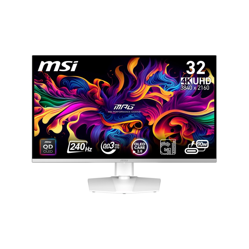 MSI MPG 321URXW QD-OLED computer monitor 31.5" 3840 x 2160 pixels 4K Ultra HD White