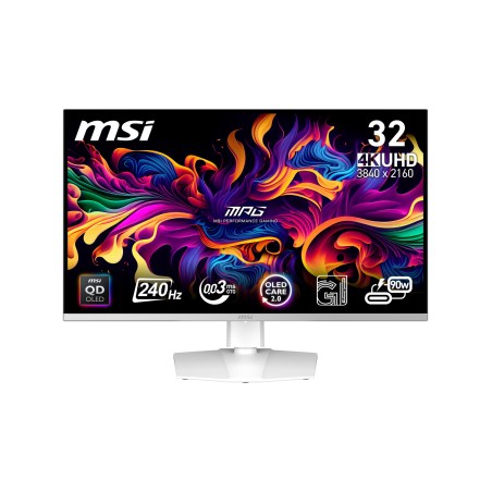MSI MPG 321URXW QD-OLED pantalla para PC 80 cm (31.5") 3840 x 2160 Pixeles 4K Ultra HD Blanco