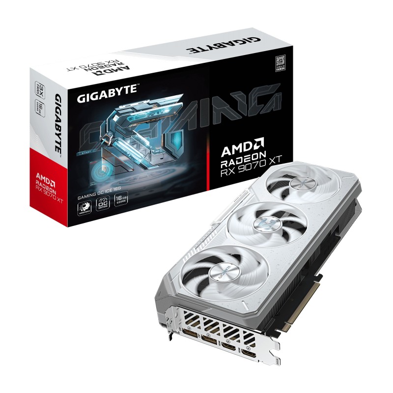 GIGABYTE Radeon RX 9070 XT GAMING OC ICE 16G Scheda Grafica - 16GB GDDR6, 256bit, PCI-E 5.0, 3060 MHz Frequenza core, 2 x