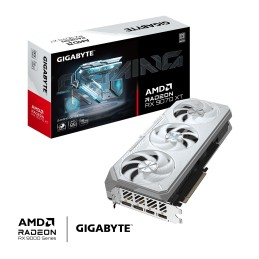 GIGABYTE Radeon RX 9070 XT GAMING OC ICE 16G Tarjeta Gráfica - 16GB GDDR6, 256bit, PCI-E 5.0, 3060 MHz Frecuencia del núcleo, 2