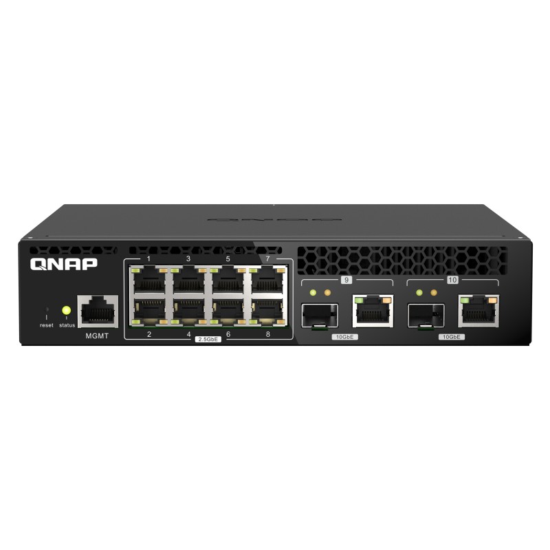 QNAP QSW-M2108R-2C switch Gestionado L2 2.5G Ethernet (100 1000 2500) Energía sobre Ethernet (PoE) Negro