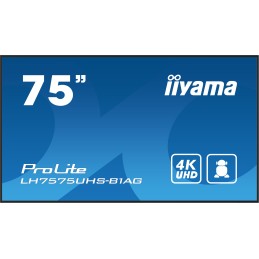 iiyama LH7575UHS-B1AG Écran d'affichage dynamique Écran plat de signalisation numérique 190,5 cm (75") LCD Wifi 500 cd m² 4K