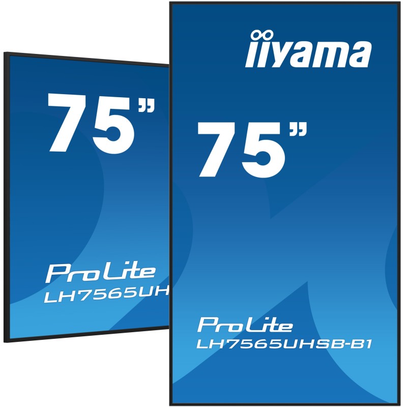 iiyama LH7565UHSB-B1 pantalla de señalización Diseño de quiosco 189,2 cm (74.5") LED Wifi 800 cd   m² 4K Ultra HD Negro