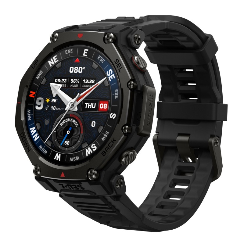 Amazfit T-rex 3 Pro 3,35 cm (1.32") AMOLED 44 mm Digitale 466 x 466 Pixel Touch screen Nero Wi-Fi GPS (satellitare)