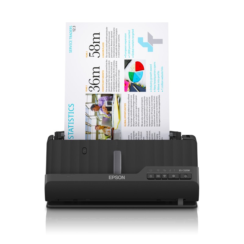 Epson ES-C320W ADF + Sheet-fed scaner 600 x 600 DPI A4 Black