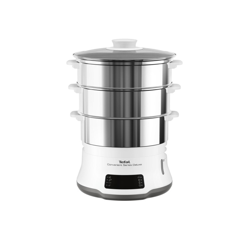 Tefal Convenient Series Deluxe VC502D vaporizador 3 cesta(s) Encimera 900 W Acero inoxidable, Blanco