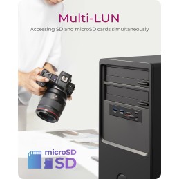 ICY BOX IB-HUB1419-i3, Front panel 3,5" mit USB Hub und Kartenleser, 2x USB-A 5 Gbit s, 1x USB-C 5 Gbit s, 1x USB-C 20 Gbit s,