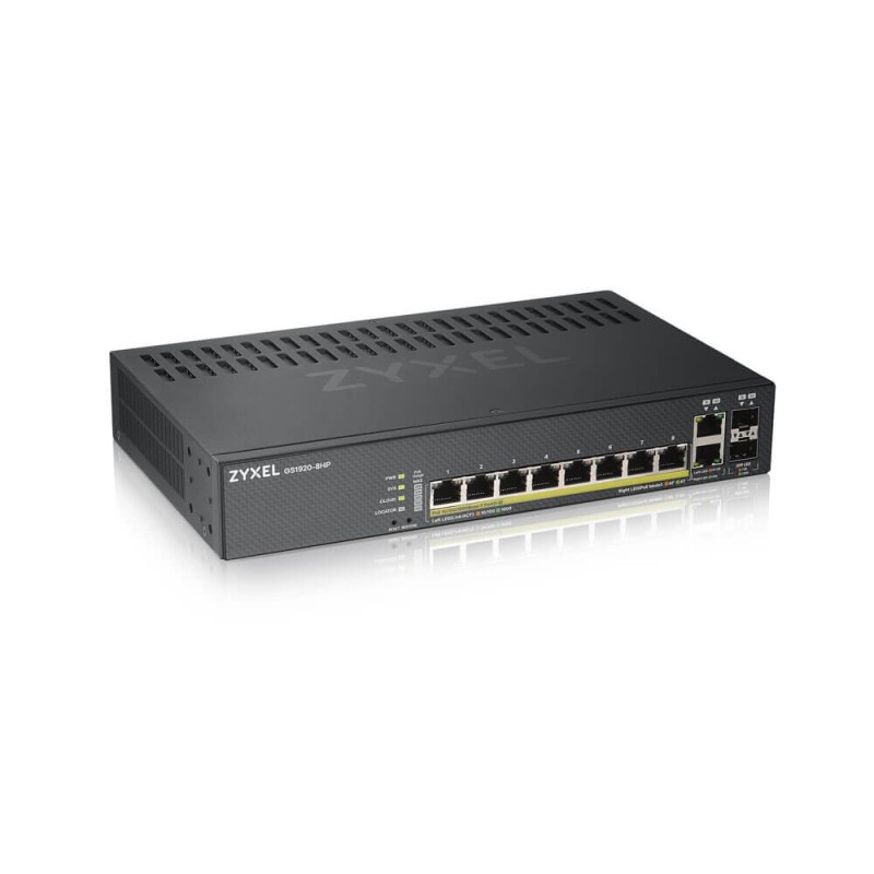 Zyxel GS1920-8HPV2 Gestionado Gigabit Ethernet (10 100 1000) Energía sobre Ethernet (PoE) Negro