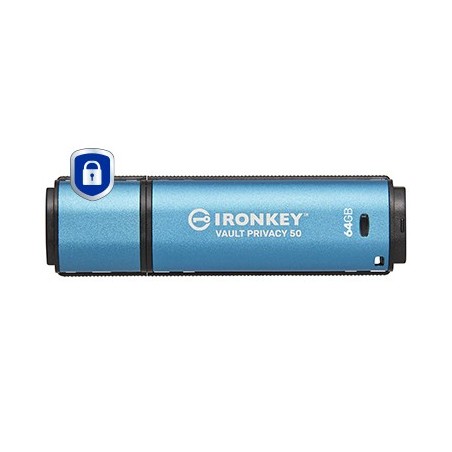 Kingston Technology IronKey 64GB Vault Privacy 50 AES-256 verschlüsselter, FIPS 197