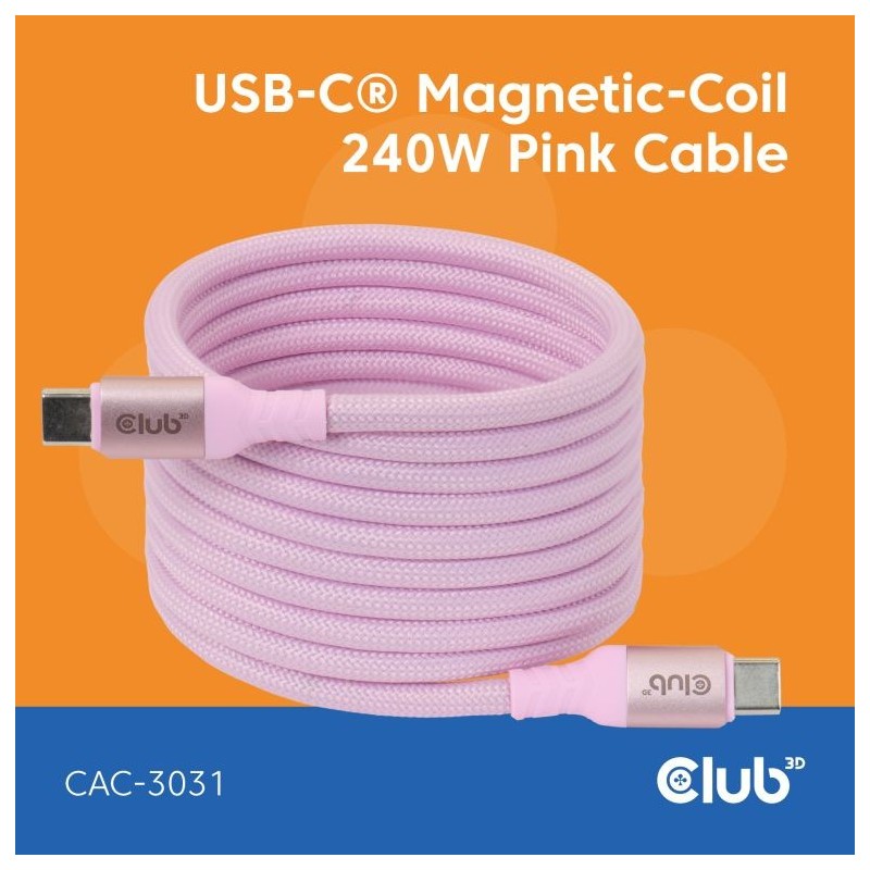 CLUB3D CAC-3031 USB Kabel USB 2.0 2 m USB C Pink