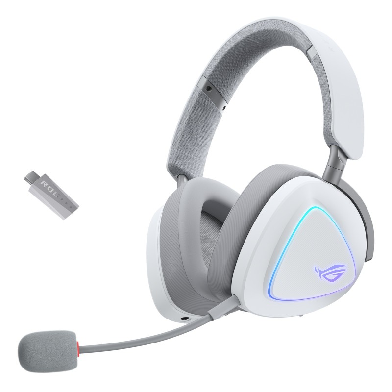 ASUS ROG Delta II Auriculares Inalámbrico y alámbrico Diadema Juego USB Tipo C Bluetooth Blanco