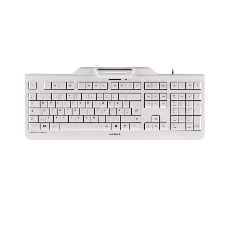 CHERRY KC 1000 SC Kabelgebundene Chipkarten Tastatur, Hell Grau, USB (QWERTZ - DE)