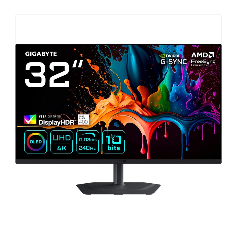 GIGABYTE MO32U2 computer monitor 31.5" 3840 x 2160 pixels 4K Ultra HD QD-OLED Black
