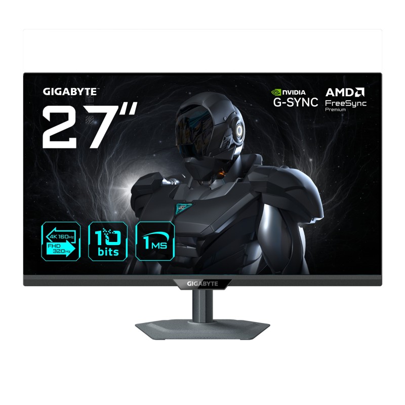 GIGABYTE G27UP 27” 4K UHD Gaming-Monitor - Dual-Modus (4K 160Hz oder FHD 320Hz), 3840 x 2160, 1ms, 400 cd m², FreeSync Premium,