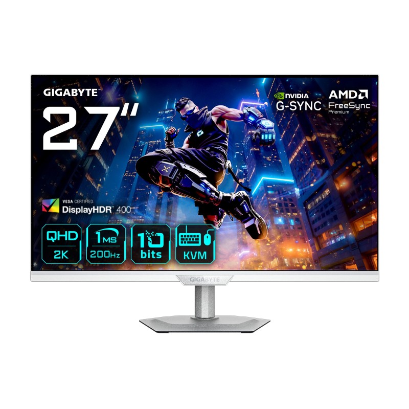 GIGABYTE M27Q2 QD ICE Monitor Gaming 27” QHD - 2560 x 1440, 200Hz, 1ms, 350 cd m², FreeSync Premium, Display HDR400, HDMI 2.0,