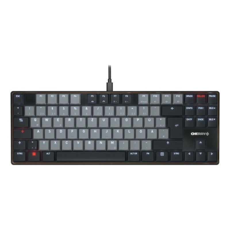 CHERRY KC 500 MX LP TKL tastiera Casa ufficio USB QWERTZ Tedesco Nero, Grigio