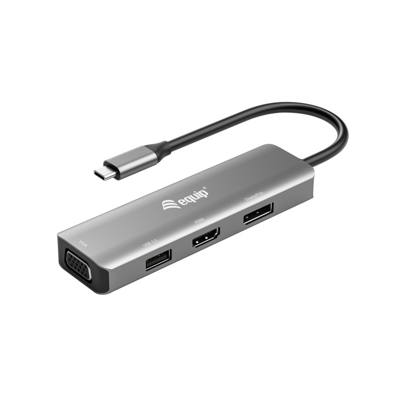 Equip 133485 USB graphics adapter 3840 x 2160 pixels Black, Silver