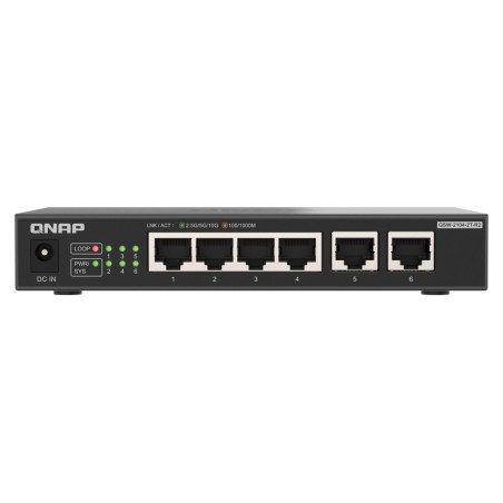 QNAP QSW-2104-2T-R2 commutateur réseau Non-géré 10G Ethernet (100 1000 10000) Bureau Noir