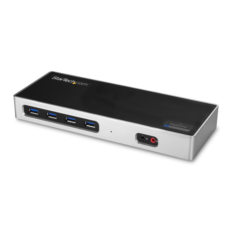 StarTech.com Dock USB-C y USB-A - Docking Station para 2 Monitores DisplayPort y HDMI de 4K 60Hz - Replicador de Puertos USB