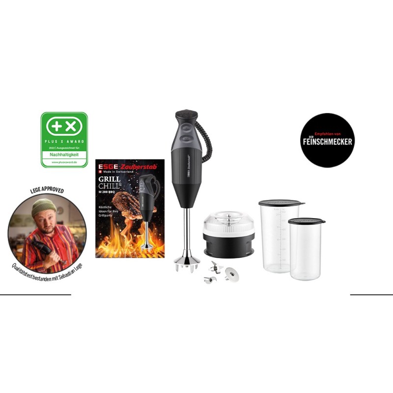 ESGE M 200 BBQ 10 L Batidora de inmersión 200 W Negro, Cromo
