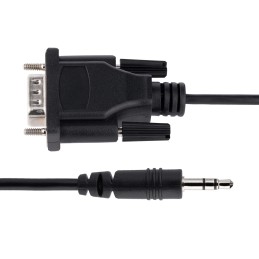 StarTech.com 1 m DB9 auf 3.5mm serielles Kabel für Gerätekonfiguration, DB9 Stecker auf 3.5 mm Klinkenstecker RS232 Adapter,